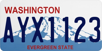 WA license plate AYX1123