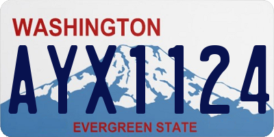 WA license plate AYX1124