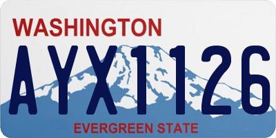 WA license plate AYX1126