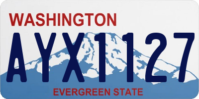 WA license plate AYX1127