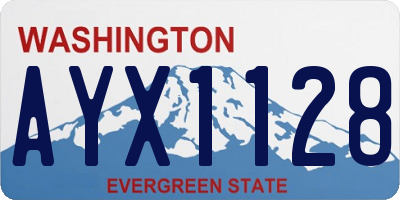 WA license plate AYX1128