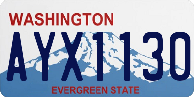 WA license plate AYX1130