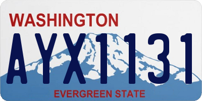 WA license plate AYX1131