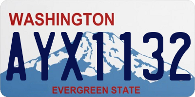 WA license plate AYX1132