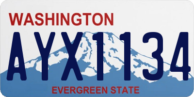 WA license plate AYX1134