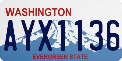 WA license plate AYX1136