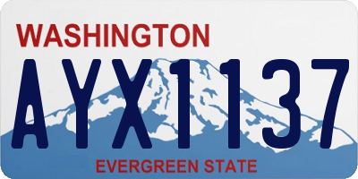 WA license plate AYX1137