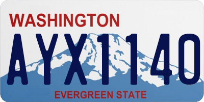 WA license plate AYX1140