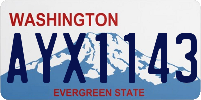 WA license plate AYX1143