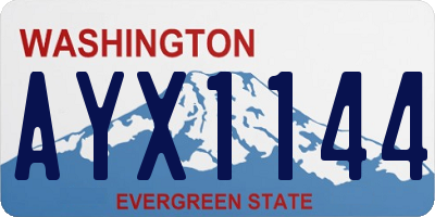 WA license plate AYX1144