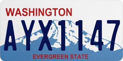 WA license plate AYX1147