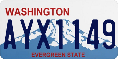 WA license plate AYX1149