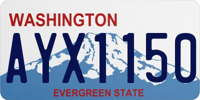 WA license plate AYX1150