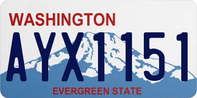 WA license plate AYX1151