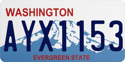 WA license plate AYX1153