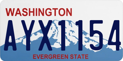 WA license plate AYX1154