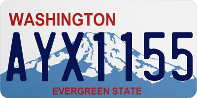 WA license plate AYX1155