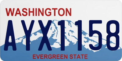 WA license plate AYX1158