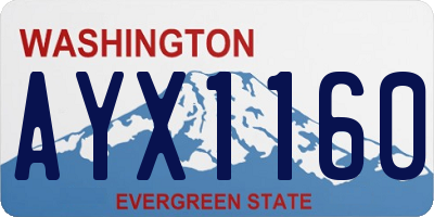 WA license plate AYX1160