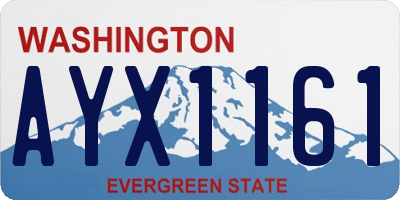 WA license plate AYX1161