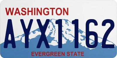 WA license plate AYX1162