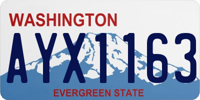 WA license plate AYX1163