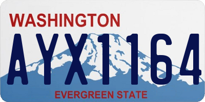 WA license plate AYX1164