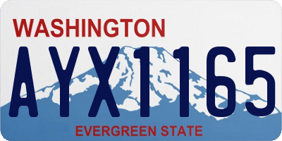 WA license plate AYX1165