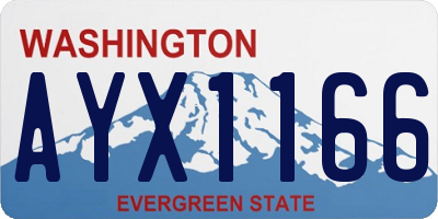 WA license plate AYX1166