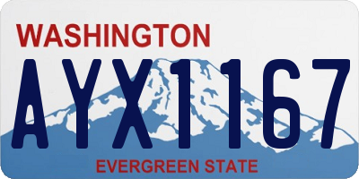 WA license plate AYX1167