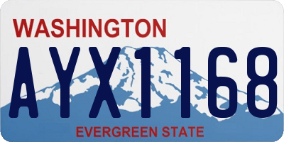 WA license plate AYX1168