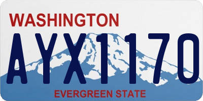 WA license plate AYX1170