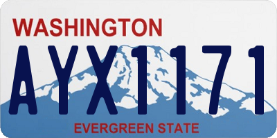 WA license plate AYX1171