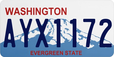 WA license plate AYX1172