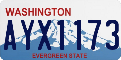 WA license plate AYX1173