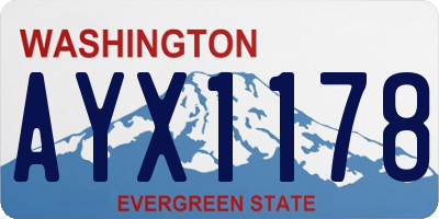 WA license plate AYX1178