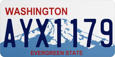 WA license plate AYX1179