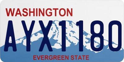 WA license plate AYX1180