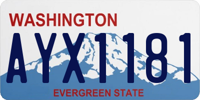 WA license plate AYX1181