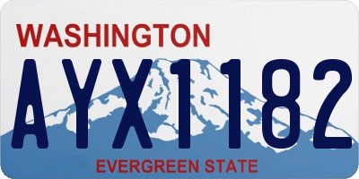 WA license plate AYX1182