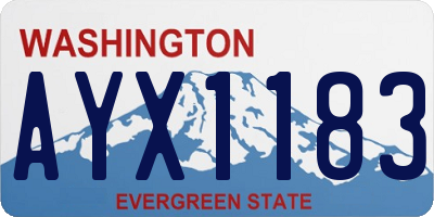 WA license plate AYX1183