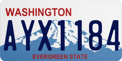 WA license plate AYX1184