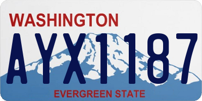 WA license plate AYX1187