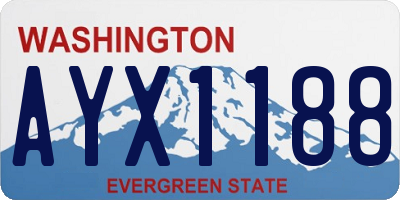 WA license plate AYX1188