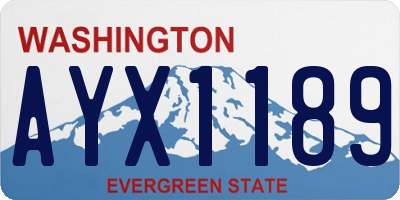 WA license plate AYX1189