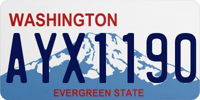 WA license plate AYX1190