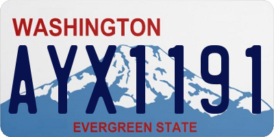 WA license plate AYX1191