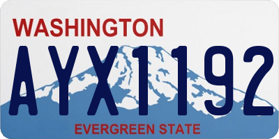 WA license plate AYX1192