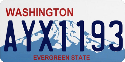 WA license plate AYX1193