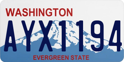 WA license plate AYX1194